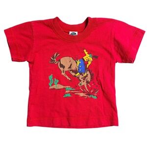 Baby Baubles Kids Red Vintage Western Rodeo Cowboy Horse Graphic T-Shirt vintage